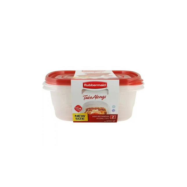 RUBBERMAID 1.8L/2PACK TAKEALONGS DEEP RECTANGLE FOOD STORAGE CONTAINER