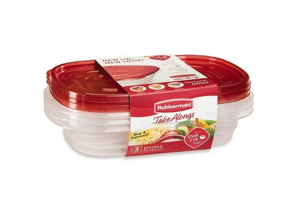RUBBERMAID 950ML RECTANGLE FOOD STORAGE CONTAINER-3PACK