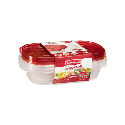 RUBBERMAID 950ML RECTANGLE FOOD STORAGE CONTAINER-3PACK