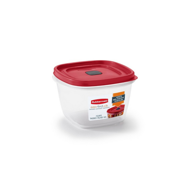 RUBBERMAID 1.6L PLASTIC FOOD STORAGE CONTAINER RED