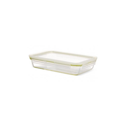 KOMAX OVEN GLASS RECTANGULAR FOOD STORAGE CONTAINER -1.9L