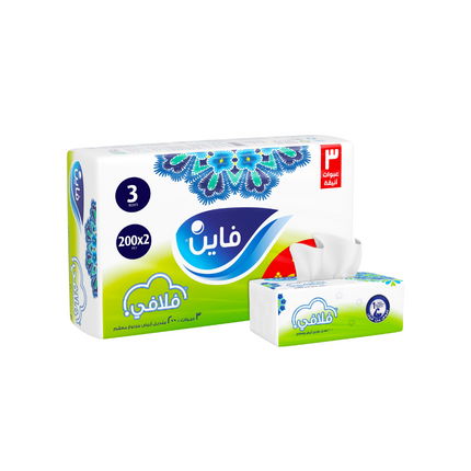 فاين 3 عبوات*200*2منديل أبيض معقم طبقتين