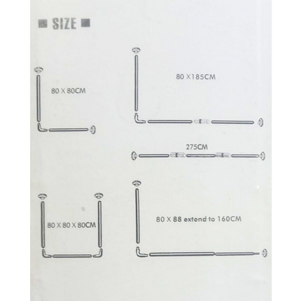 SHOWER CURTAIN BRIDGE WITH BONE CORNER, 3 PIECES