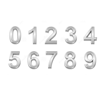 Adhesive numbers - chrome 