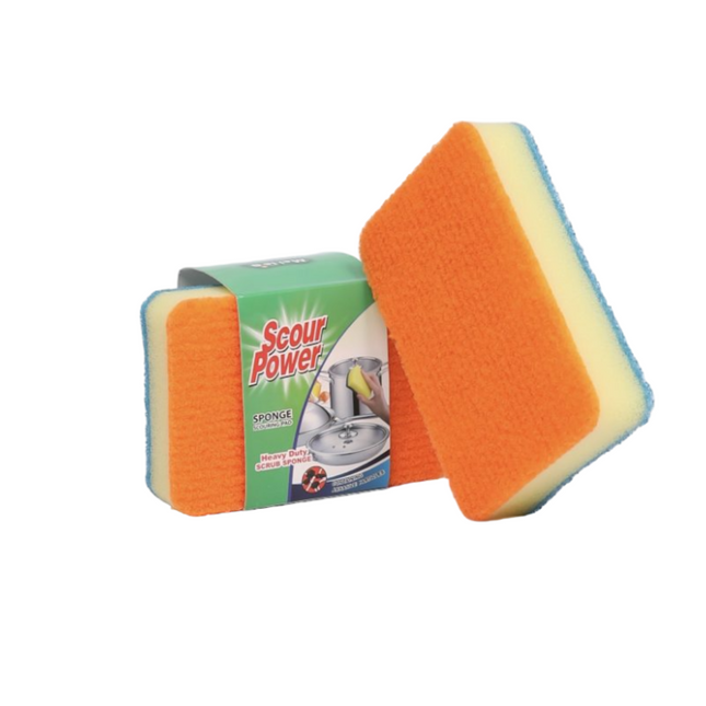 SCOUR POWER_SPONGE SCOURING PAD_2PCS