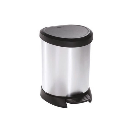 CURVER DECO BIN SILVER 5L