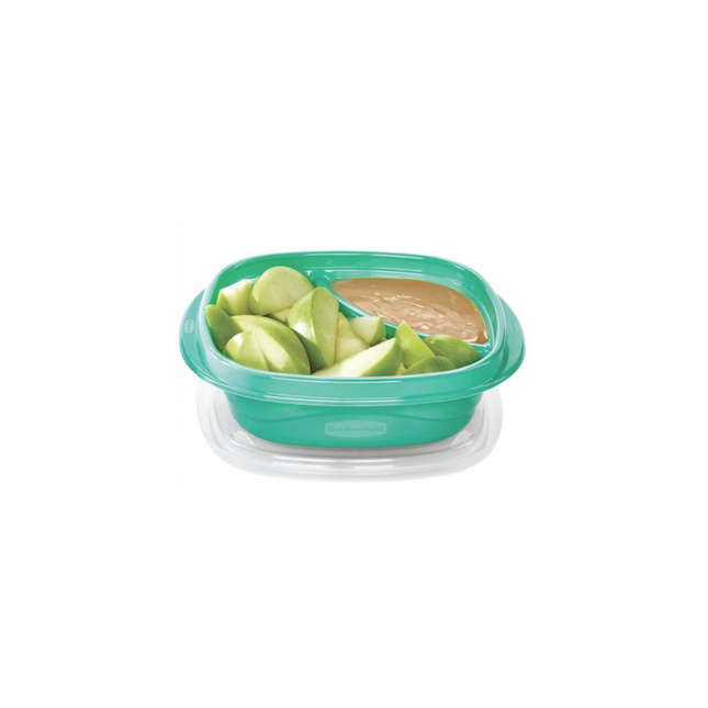RUBBERMAID TAKEALONGS DIVIDED SNACKER FOOD STORAGE CONTAINER 556ML-3PACK