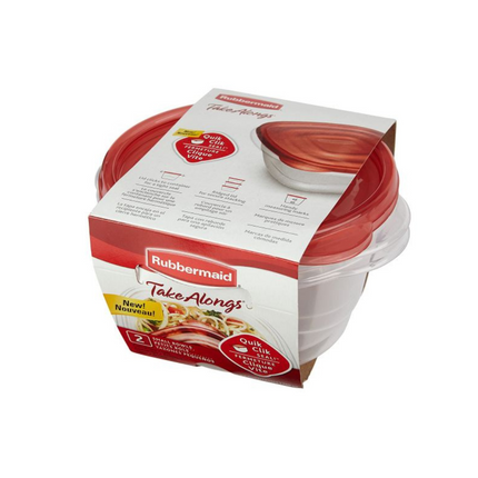 علبة تخزين طعام من ربر ميد 760 مل - عبوتان