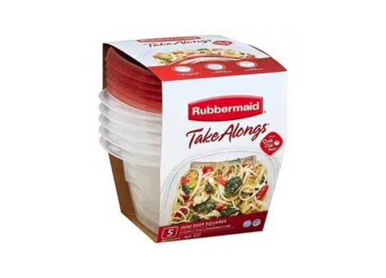 RUBBERMAID SMALL DEEP SQUARE FOOD STORAGE CONTAINER - 500ML/5PACK