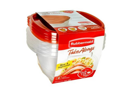 RUBBERMAID SQUARE FOOD STORAGE CONTAINER_1.2L/4PACK