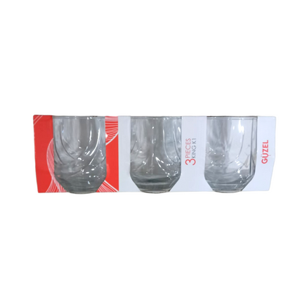 GUZEL GLASS CUP SET - 3 PIECES