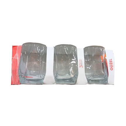 GUZEL GLASS CUP SET - 3 PIECES