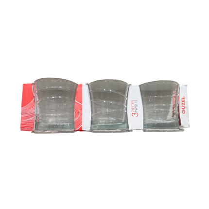 GUZEL GLASS CUP SET - 3 PIECES