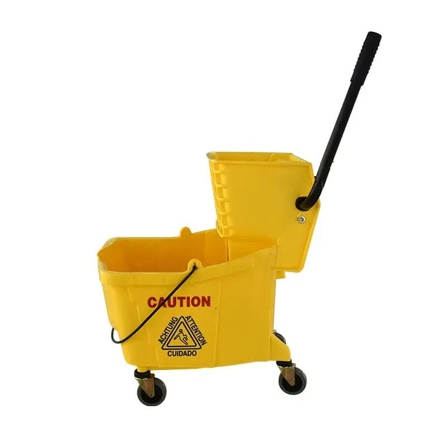 Plastic Yellow Cleaning Trolley Janitor Cart