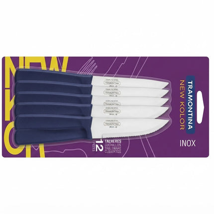 TRAMONTINA 12PCS TABLE KNIVES SET NEW KOLOR DARK BLUE