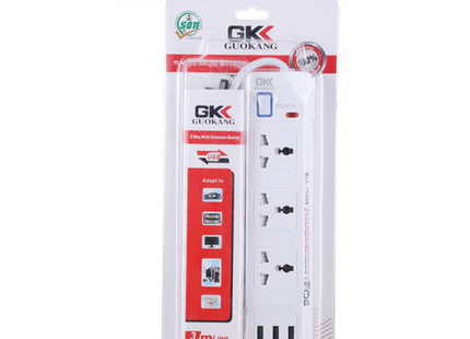 GKK GUOKANG MULTI EXTENSION SOCKET AND 3 USB, 180 CM
