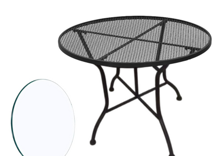 OUTDOOR DINING TABLE WITH GLASS PANEL