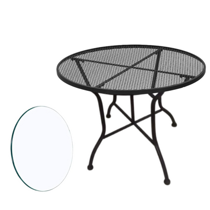 OUTDOOR DINING TABLE WITH GLASS PANEL