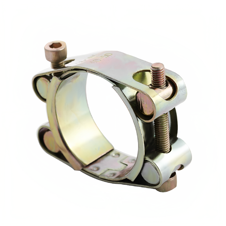YELLOW ZINC PLATING STEEL DOUBLE BOLT CLAMP WITH 50MM 60MM