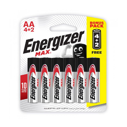 ENERGIZER AA MAX BATTERY - 6PCS