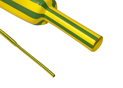 عازل أسلاك حراري هيت شرنك 12.7 مم × 1متر ، أصفر و أخضر