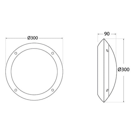 مصباح حائط دائري فوماجالي 30 سم - أسود