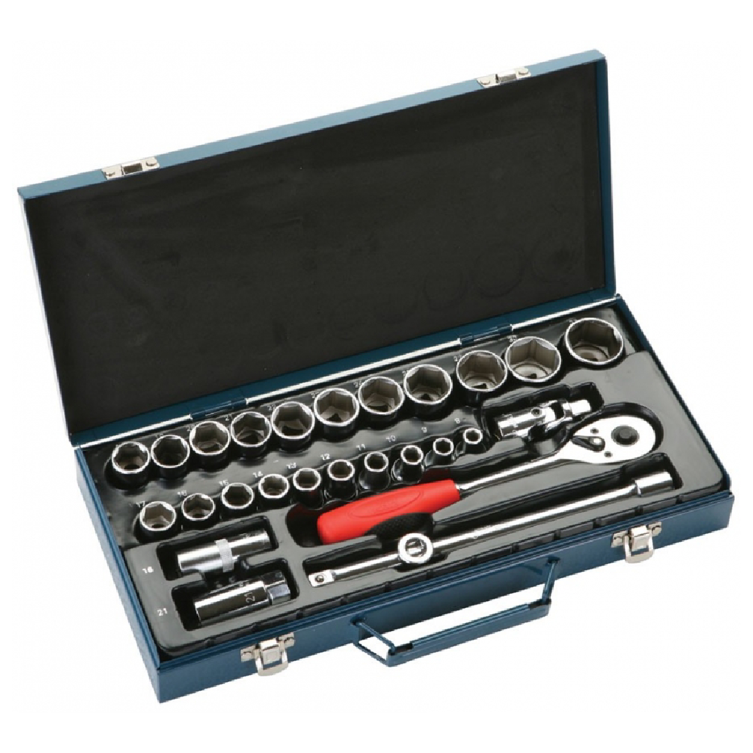 JETECH 1/2 DR_SOCKET SET METRIC 27PCS – Mega Hardware