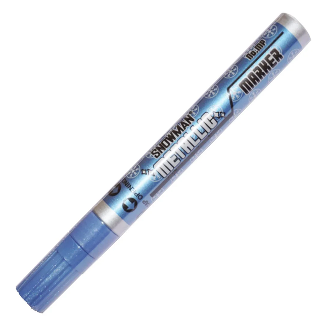 قلم دهان معدني سنومان - أزرق