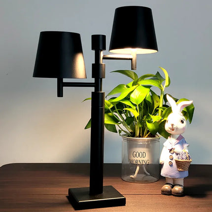 LUXURY WIRELESS RECHARGEABLE DOUBLE TABLE LAMP