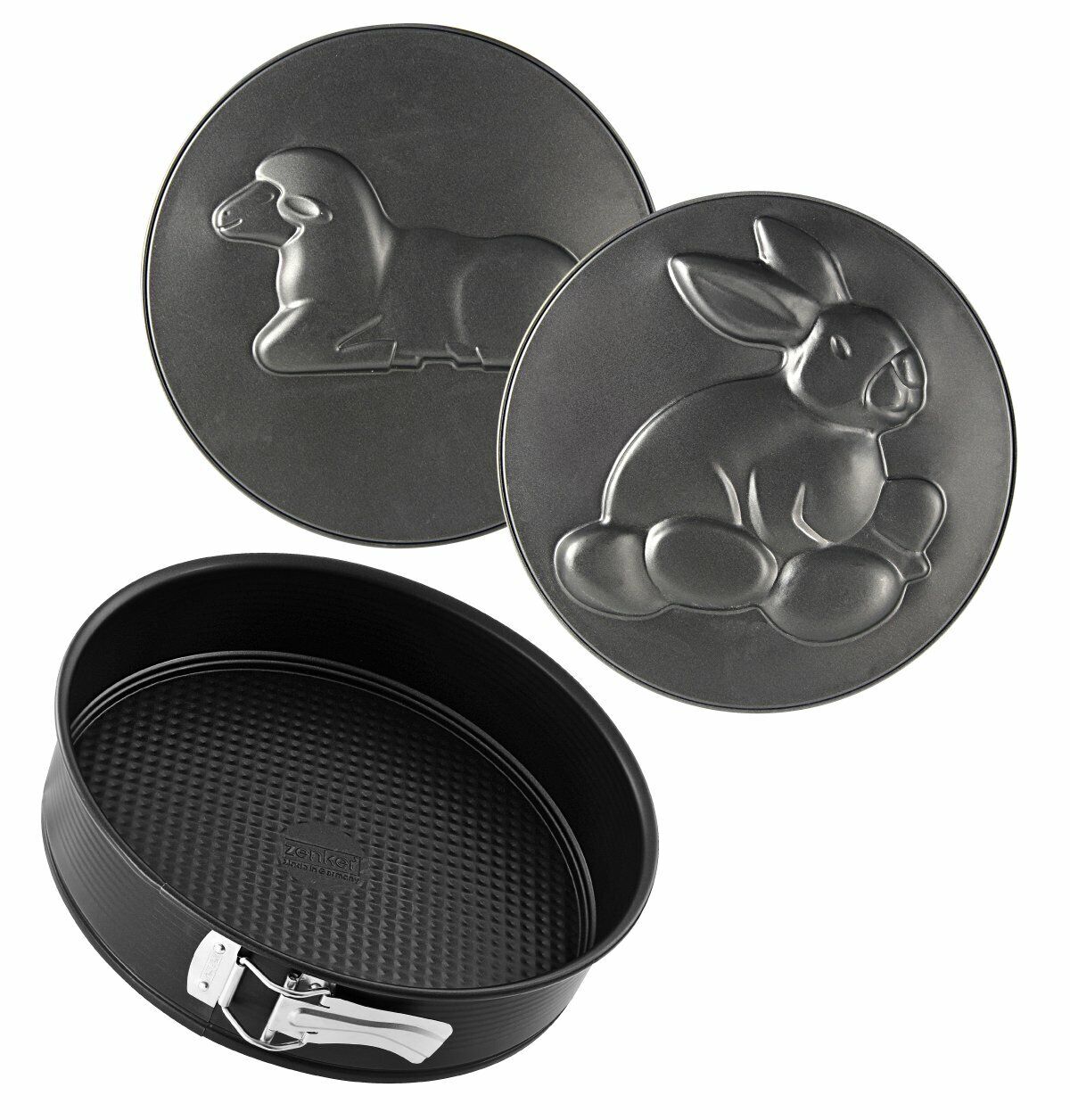ZENKER SPRINGFORM PAN WITH FLAT BASE AND 2 MOTIF BASES 26 CM – Mega Hardware