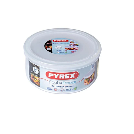 حافظة طعام للفريزر بايركس مع غطاء 1.1 لتر