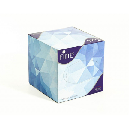 فاين سوليوشنز 75*2 منديل أبيض بعلبة مكعبة للسيارة