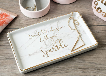 CREATIVE TOPS AVA &amp; I RECTANGLE TRINKET DISH - DON'T LET ANYONE DULL YOUR SPARKLE 
