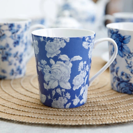 MIKASA HAMPTON PORCELAIN 330ML WHITE FLOWER CONICAL MUG