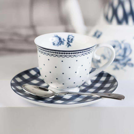 Katie Alice Vintage Indigo Spot Cup and Saucer