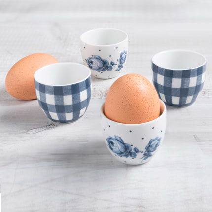 KATIE ALICE VINTAGE INDIGO SET OF 4 EGG CUPS