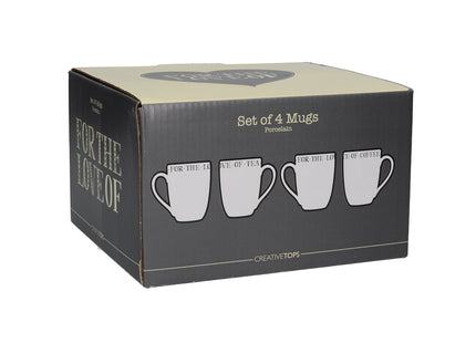CREATIVE TOPS STIR IT UP SET OF 4 SMALL BULLET MUGS WHITE