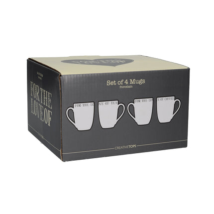 CREATIVE TOPS STIR IT UP SET OF 4 SMALL BULLET MUGS WHITE