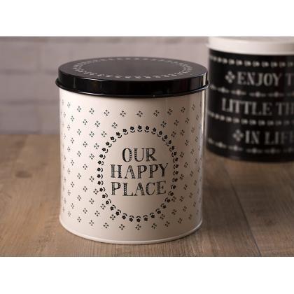 CREATIVE TOPS STIR IT UP HAPPY PLACE STORAGE TIN WHITE