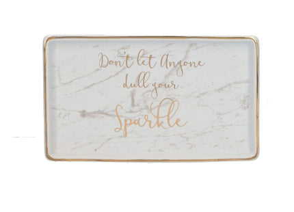 CREATIVE TOPS AVA &amp; I RECTANGLE TRINKET DISH - DON'T LET ANYONE DULL YOUR SPARKLE 