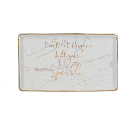 CREATIVE TOPS AVA &amp; I RECTANGLE TRINKET DISH - DON'T LET ANYONE DULL YOUR SPARKLE 