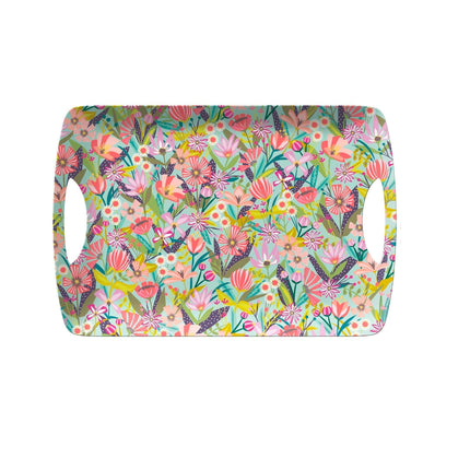 Iza Pearl - Handled Tray  - Blue Floral