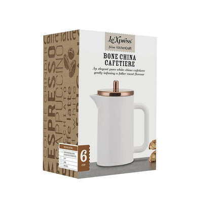 LE'XPRESS BONE CHINA SIX CUP CAFETIERE