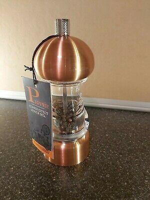 KITCHENCRAFT MASTERCLASS CLEAR CAPSTAN COPPER-EFFECT PEPPER MILL, 14.5CM