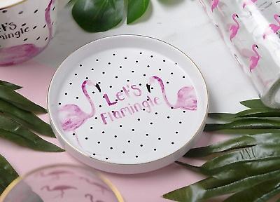 CREATIVE TOPS AVA & I FLAMINGO ROUND TRINKET DISH