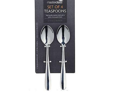 MASTERCLASS SET OF 2 SOLID HIGH QUALITY POLISHED STAINLESS STEEL DESSERT SPOONS
