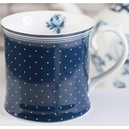 KATIE ALICE VINTAGE INDIGO SPOT TANKARD MUG
