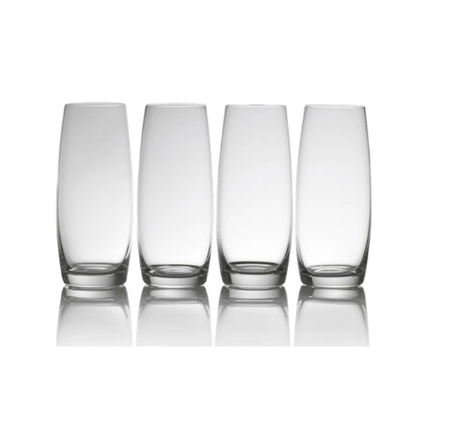 MIKASA JULIE SET OF 4 9OZ STEMLESS FLUTE GLASSES