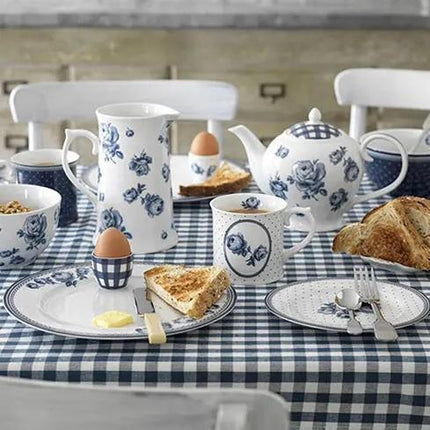 Antique indigo tablecloth by Katie Alice 
