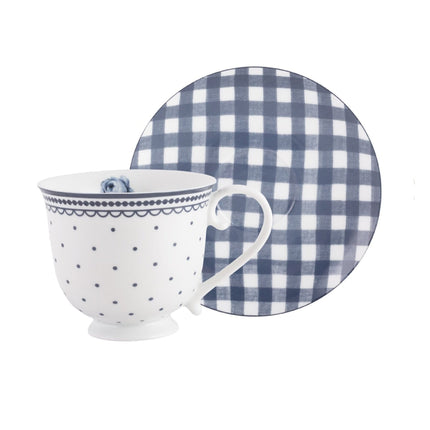 Katie Alice Vintage Indigo Spot Cup and Saucer